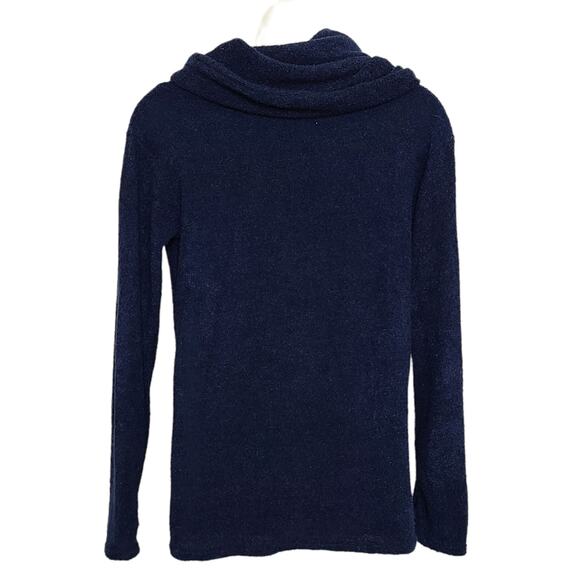 Sacred Threads Cardigan Sweater Size Medium Large Blue Knit Asymmetric - Picture 2 of 5